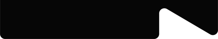 Black abstract shape with smooth curves and a pointed diagonal edge on the right side.